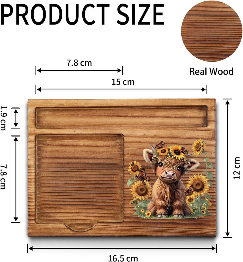 akeke Sunflower Highland Cows Sticky Notes Holder, Highland Cows Gifts for Women, Encouragement Cattle Office Decor Gifts for Coworkers, Women, Colleagues, Boss, Self-Stick Note Pad Holders GAA66 - Image 2